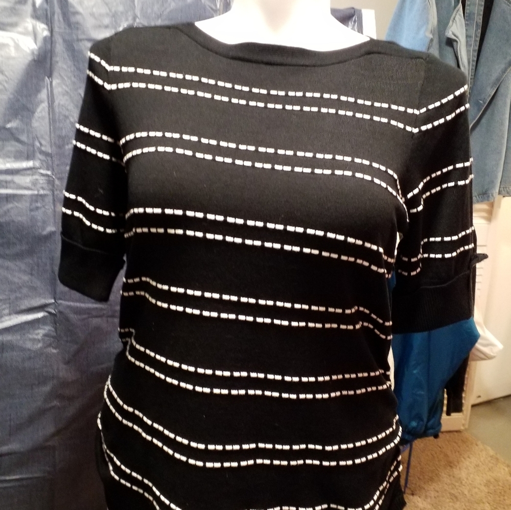 Black and white pinstripe sweater